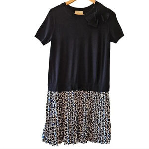 Kate Spade New York Hollyhock Pleated Floral Casual Skirt Dress in Black Size S.
